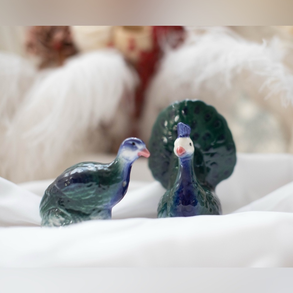 Ceramic Peacock Salt and Pepper Shakers